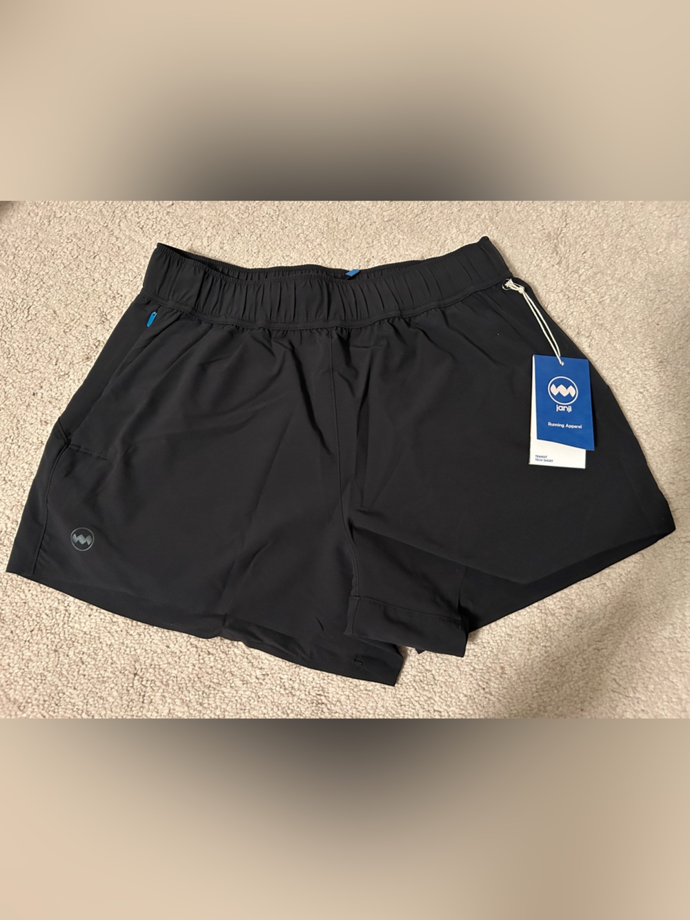 NWT Janji Black Transit Tech Running Shorts (Small)